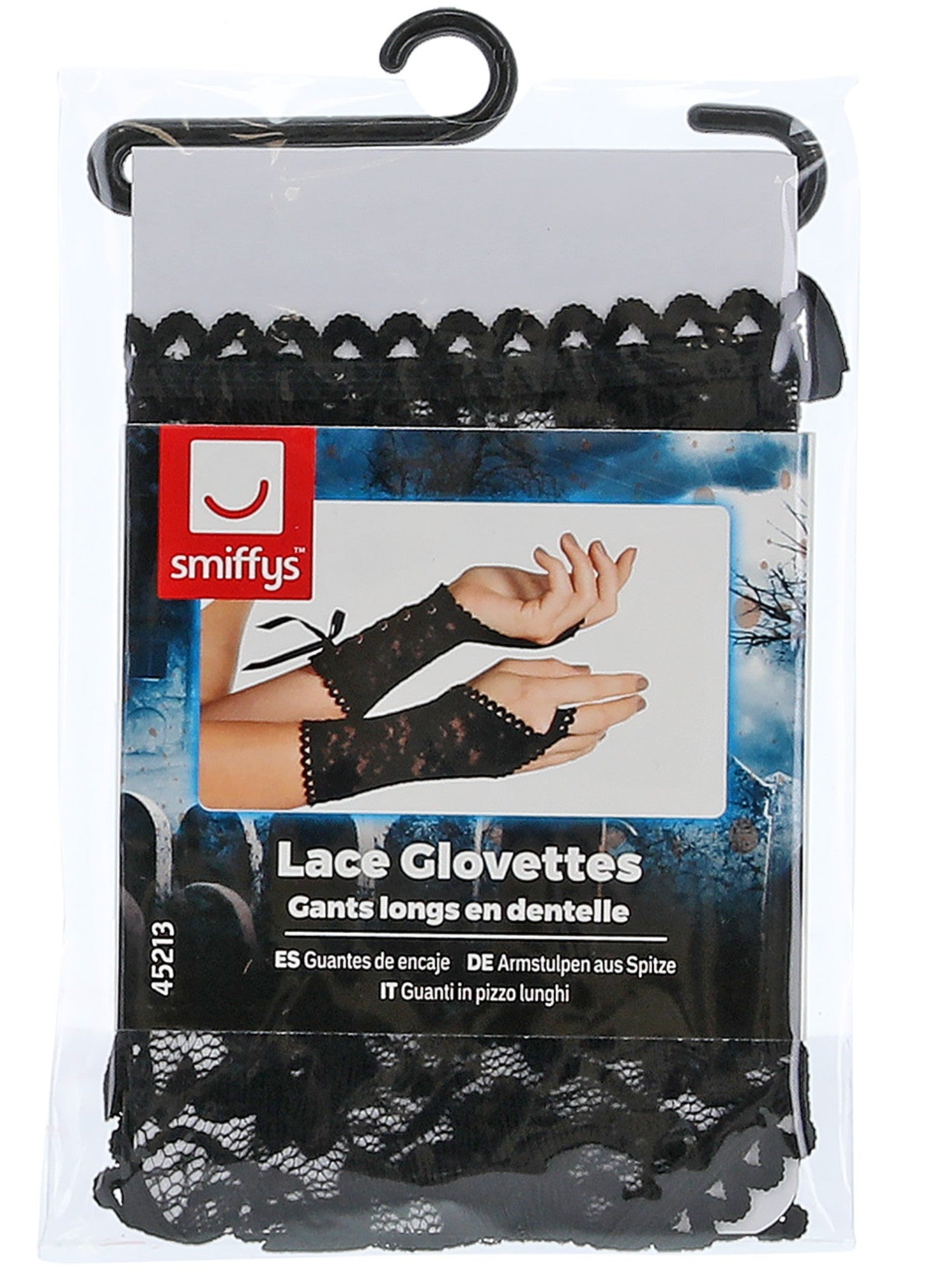 smiffys-fever-lace-glovettes-spitzenhandschuhe-schwarz image 2