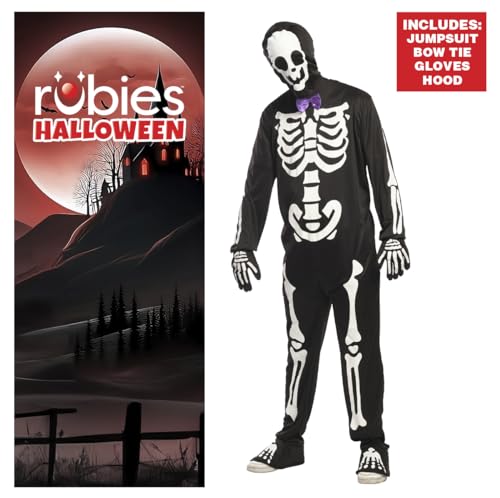 rubie-s-deluxe-skelett-kost-m-herren-glow-jumpsuit-handschuhe image 7
