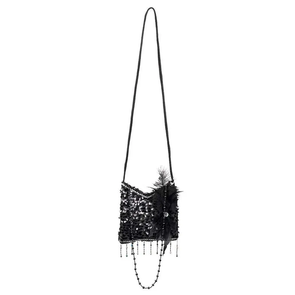 boland-36000-flapper-handtasche-schwarz-pailletten-20er image 1