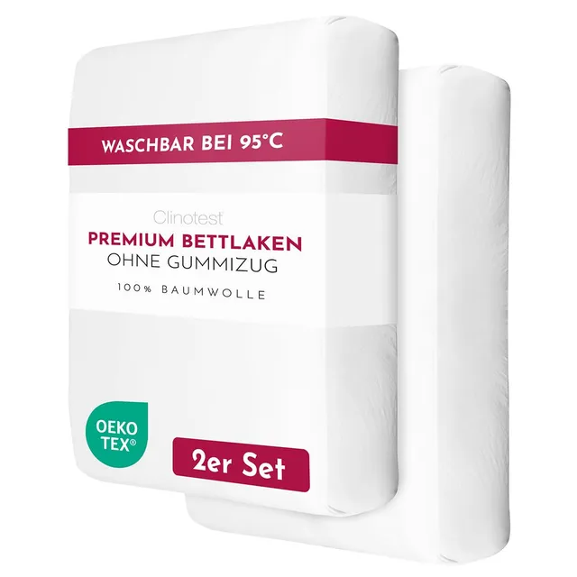clinotest-flachbettlaken-100x200-2er-set-baumwolle image 1