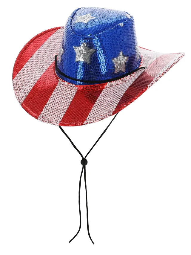 smiffys-fever-cowboyhut-pailletten-usa-stars-stripes image 1