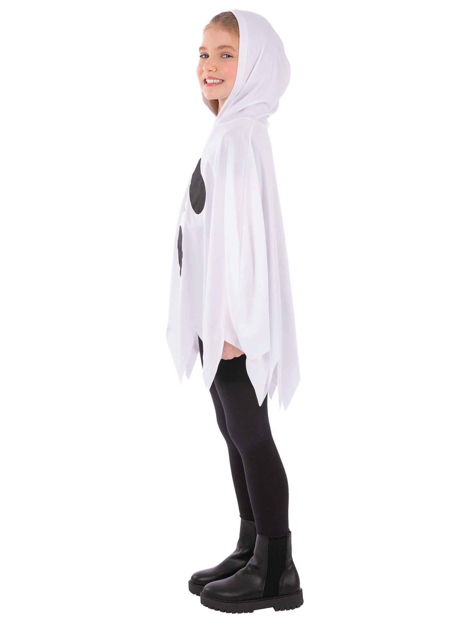 smiffys-ghost-poncho-kinder-geister-kost-m-wei-kapuze image 3