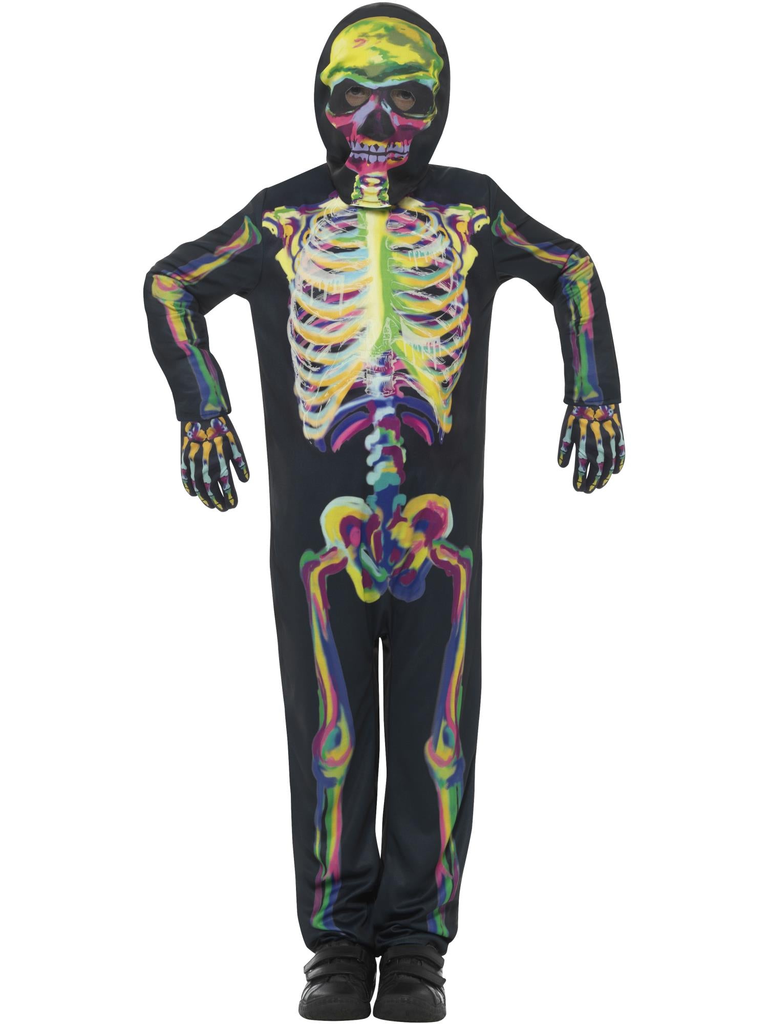 smiffys-fever-skelett-kost-m-bunt-l-10-12-mit-maske image 4