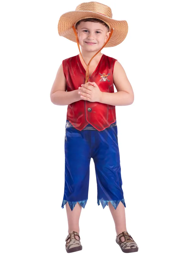 rubies-luffy-kost-m-kinder-one-piece-mit-strohhut image 1