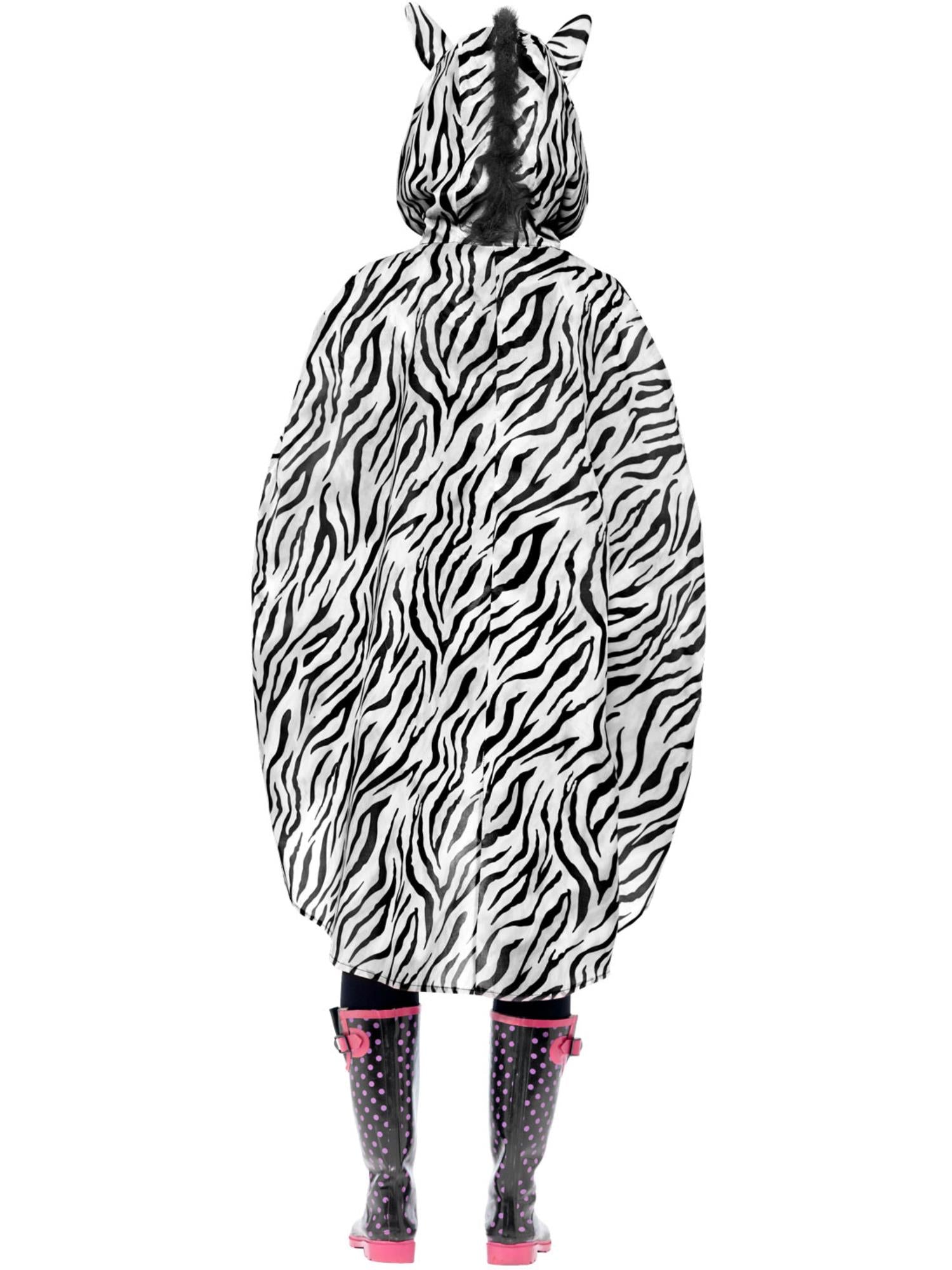 smiffys-fever-zebra-party-poncho-kost-m-schwarz-wei-mit-tasche image 2