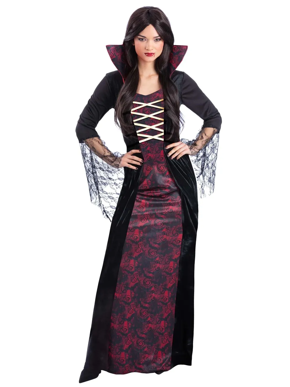 smiffys-fever-vampiress-vampirkost-m-damen-l-schwarz-rot image 1