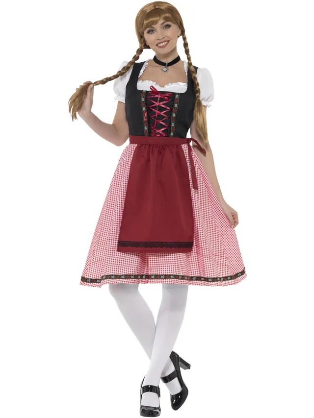 smiffys-fever-bavarian-tavern-maid-dirndl-damen-rot-m image 1