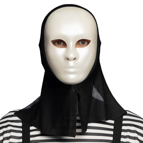 boland-pantomime-maske-mit-haube-wei-vollmaske image 6