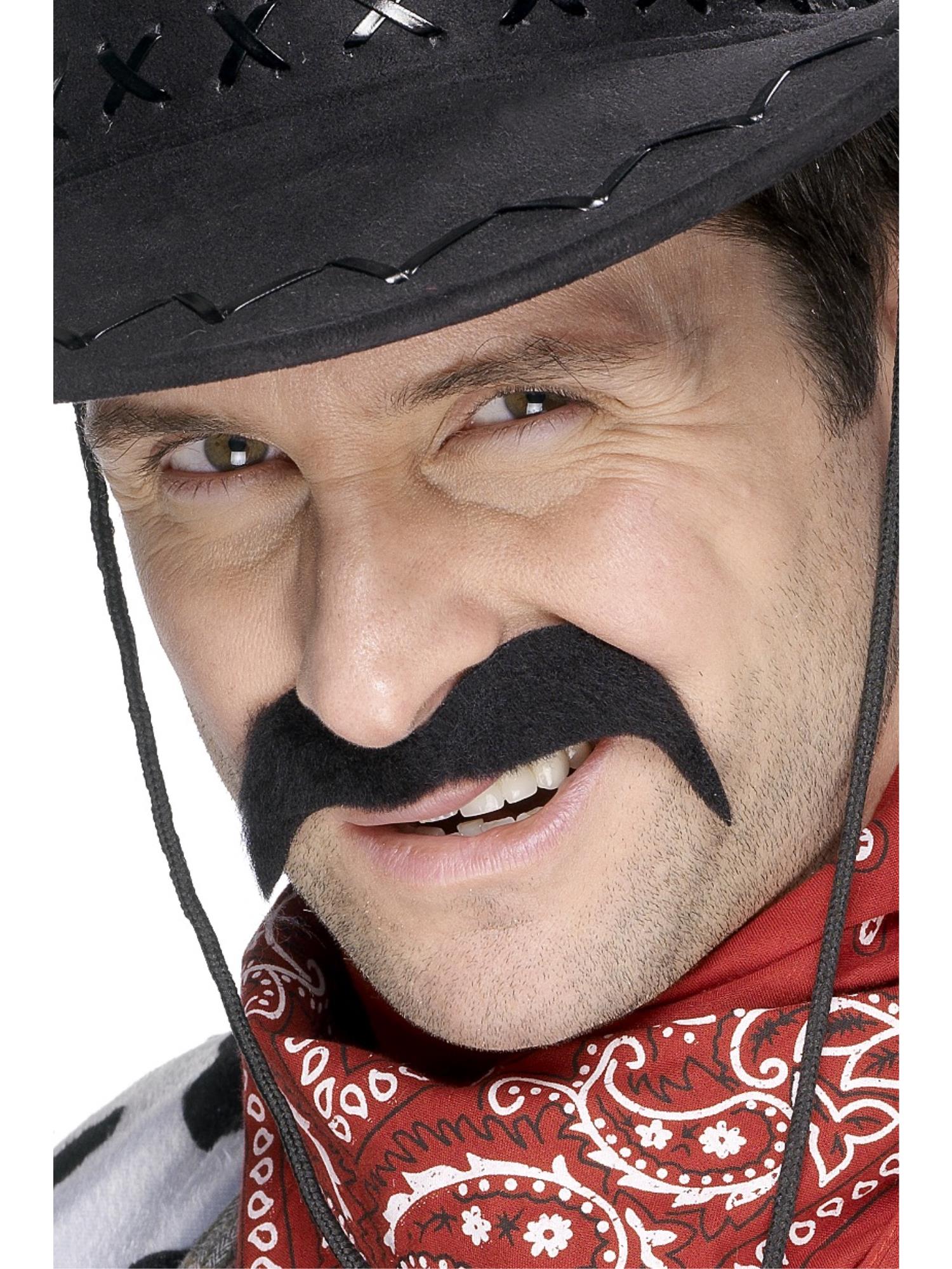 smiffys-fever-cowboy-schnurrbart-schnauzer-schwarz-selbstklebend image 1