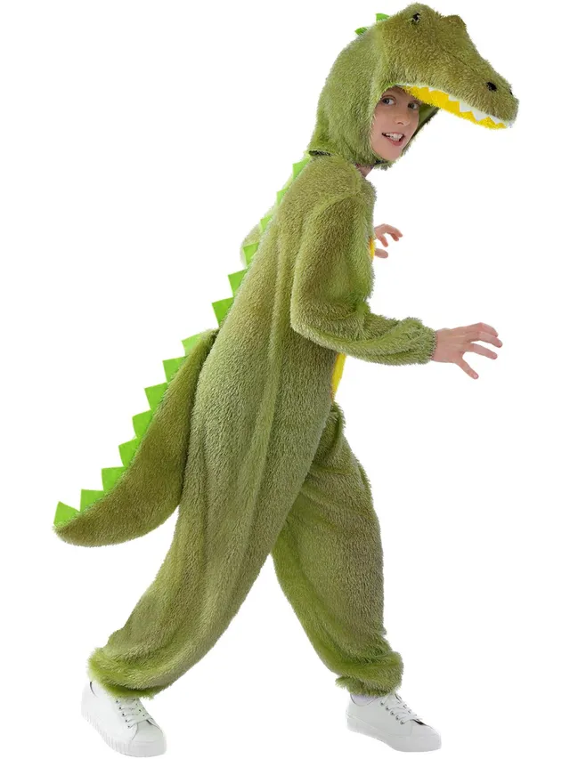 smiffys-fever-krokodil-kost-m-kinder-gr-n-overall image 1