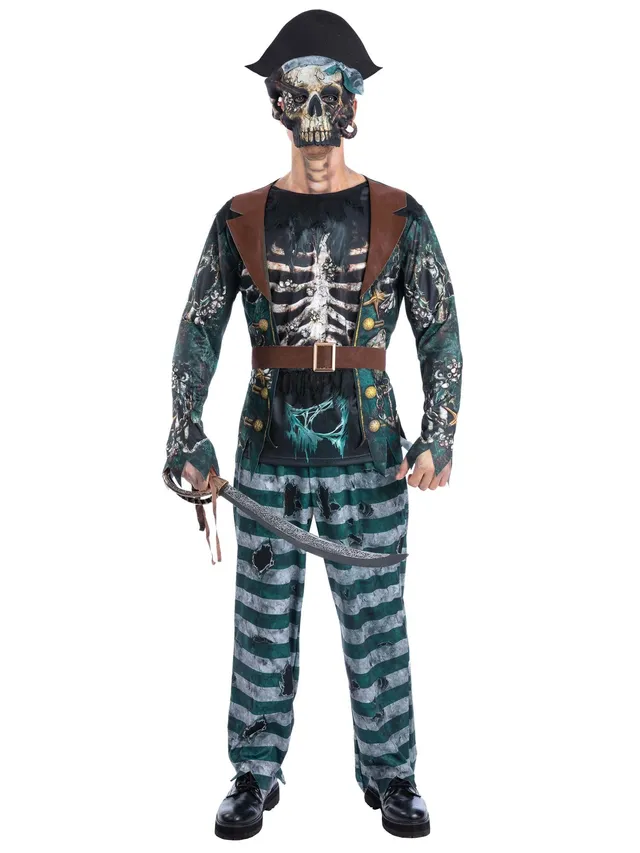 smiffys-fever-skeleton-pirate-kost-m-herren-l-5tlg image 1