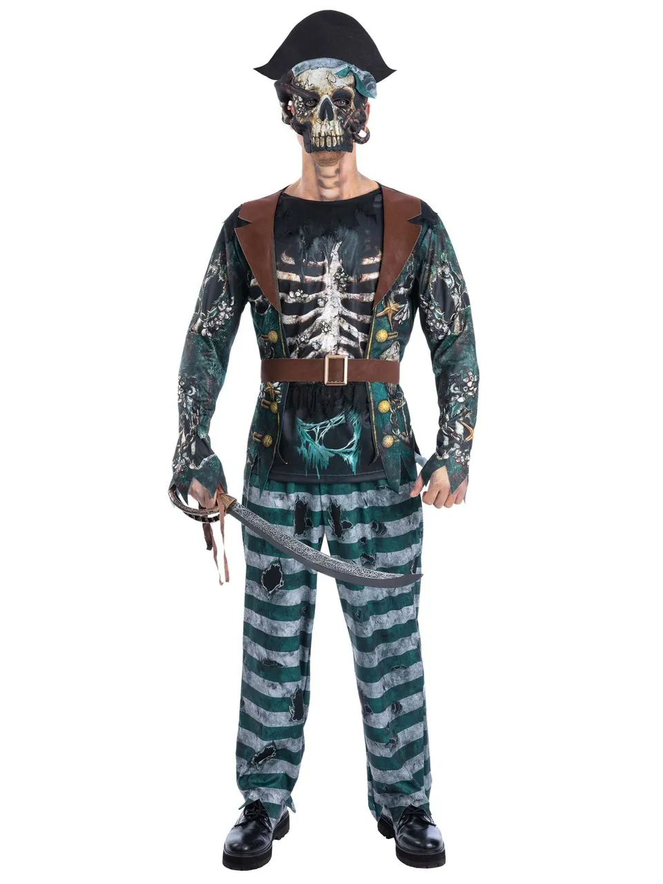 smiffys-fever-skeleton-pirate-kost-m-herren-l-5tlg image 1