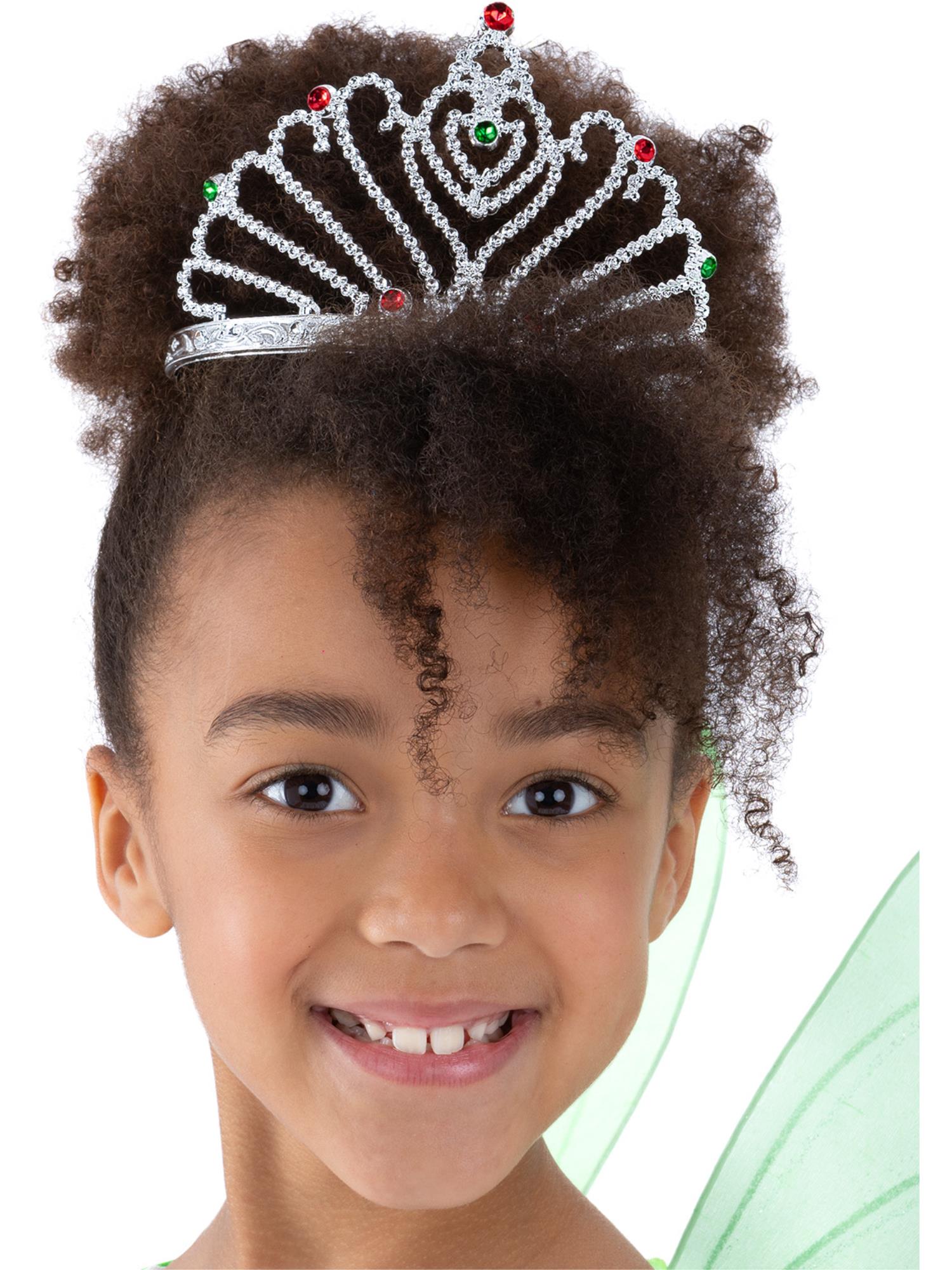 smiffys-fever-f-cher-tiara-silber-mit-steinen-einheitsgr image 1