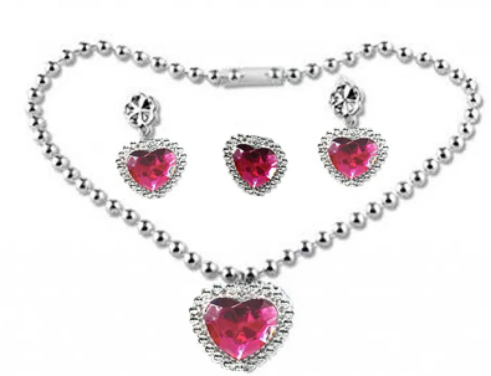 rubies-prinzessin-schmuckset-3-tlg-herz-rot-silber image 1