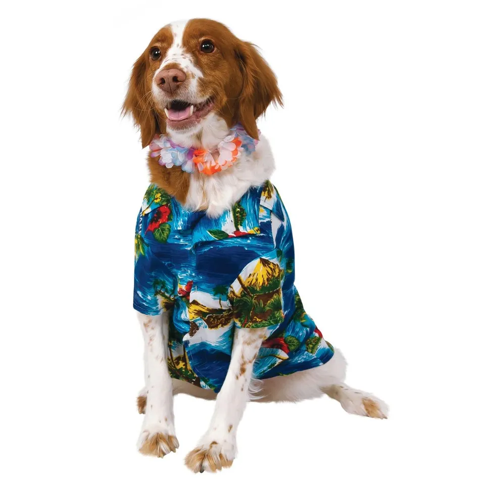 rubie-s-deluxe-hundekost-m-hawaii-hemd-lei-x-large-haustier image 1