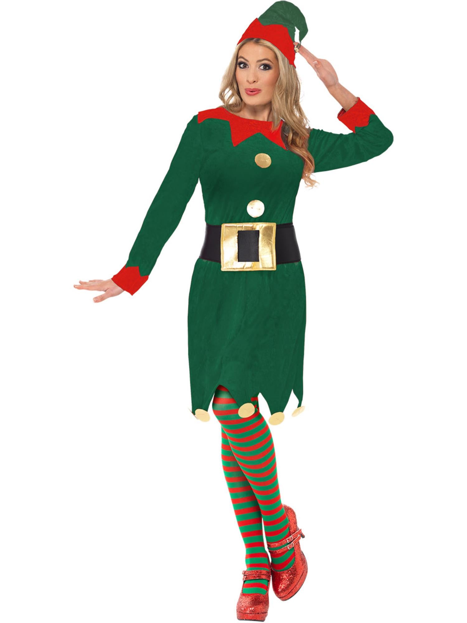 smiffys-fever-elf-kost-m-damen-gr-n-mit-kleid-und-g-rtel image 2