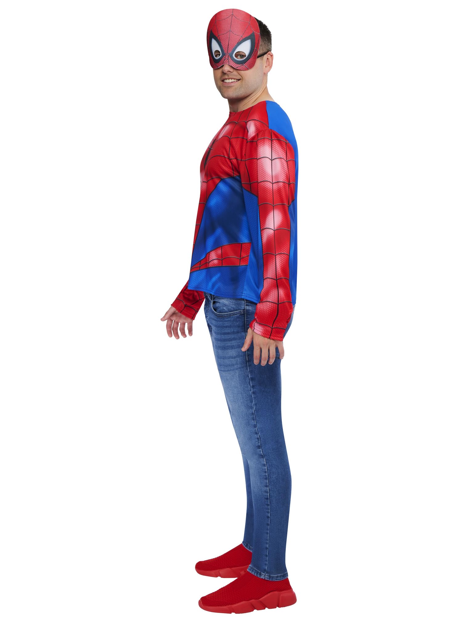 rubie-s-deluxe-spider-man-kost-m-erwachsene-m-l-top-mit-maske image 4