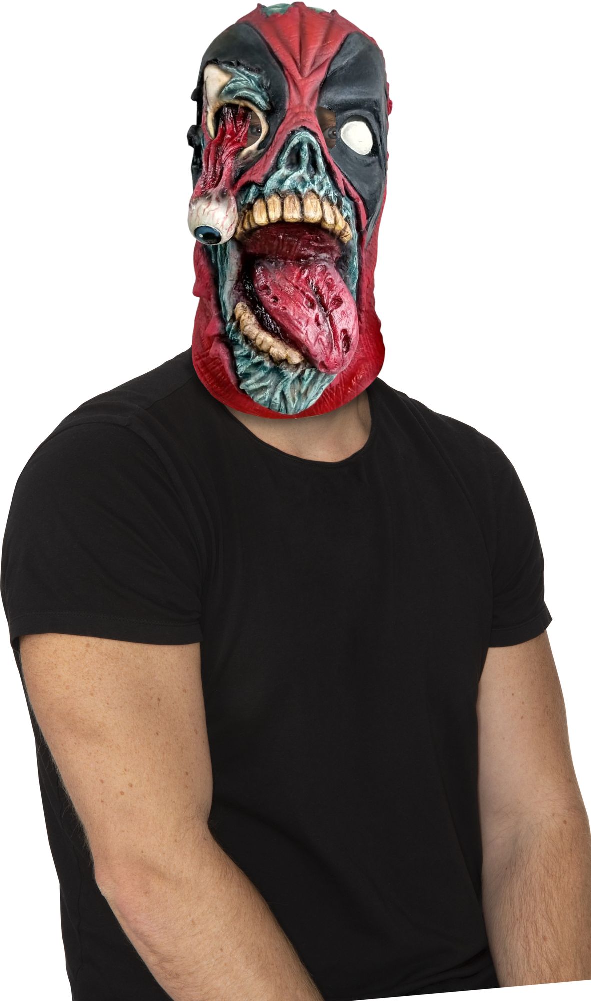 rubies-deadpool-zombie-maske-latex-vollmaske-rot image 1