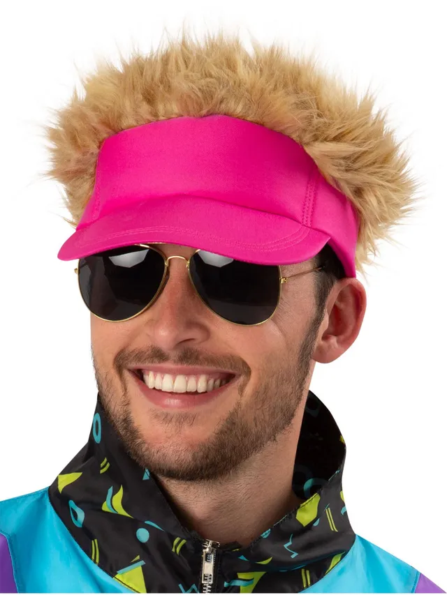 smiffys-fever-neon-pink-visor-hut-mit-blond-haar-einheitsgr-e image 1
