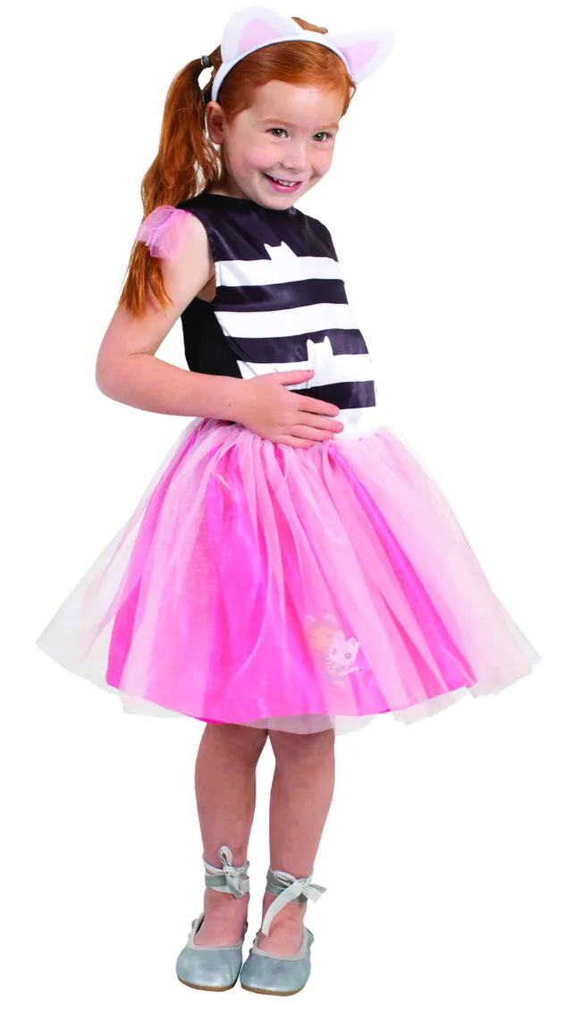 rubies-gabby-luxus-kost-m-kleid-schwarz-rosa-mit-katzenohren image 1