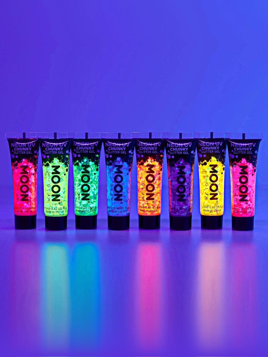 smiffys-makeup-fx-glitter-gel-blau-12-ml-neon-uv image 2