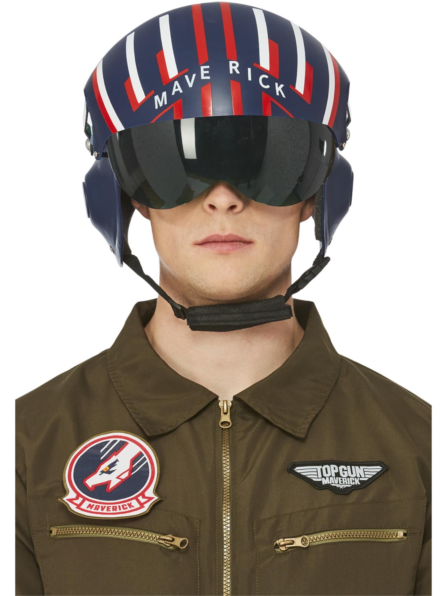 smiffys-fever-top-gun-maverick-pilotenhelm-blau-rot image 5