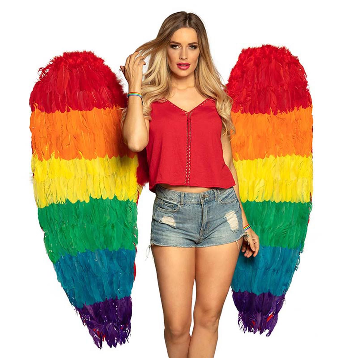 boland-federfl-gel-bunt-120x120-cm-regenbogen-engel image 2