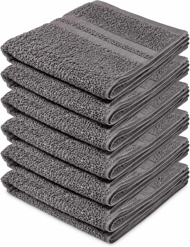 clinotest-handt-cher-set-6tlg-50x100-grau-baumwolle image 1