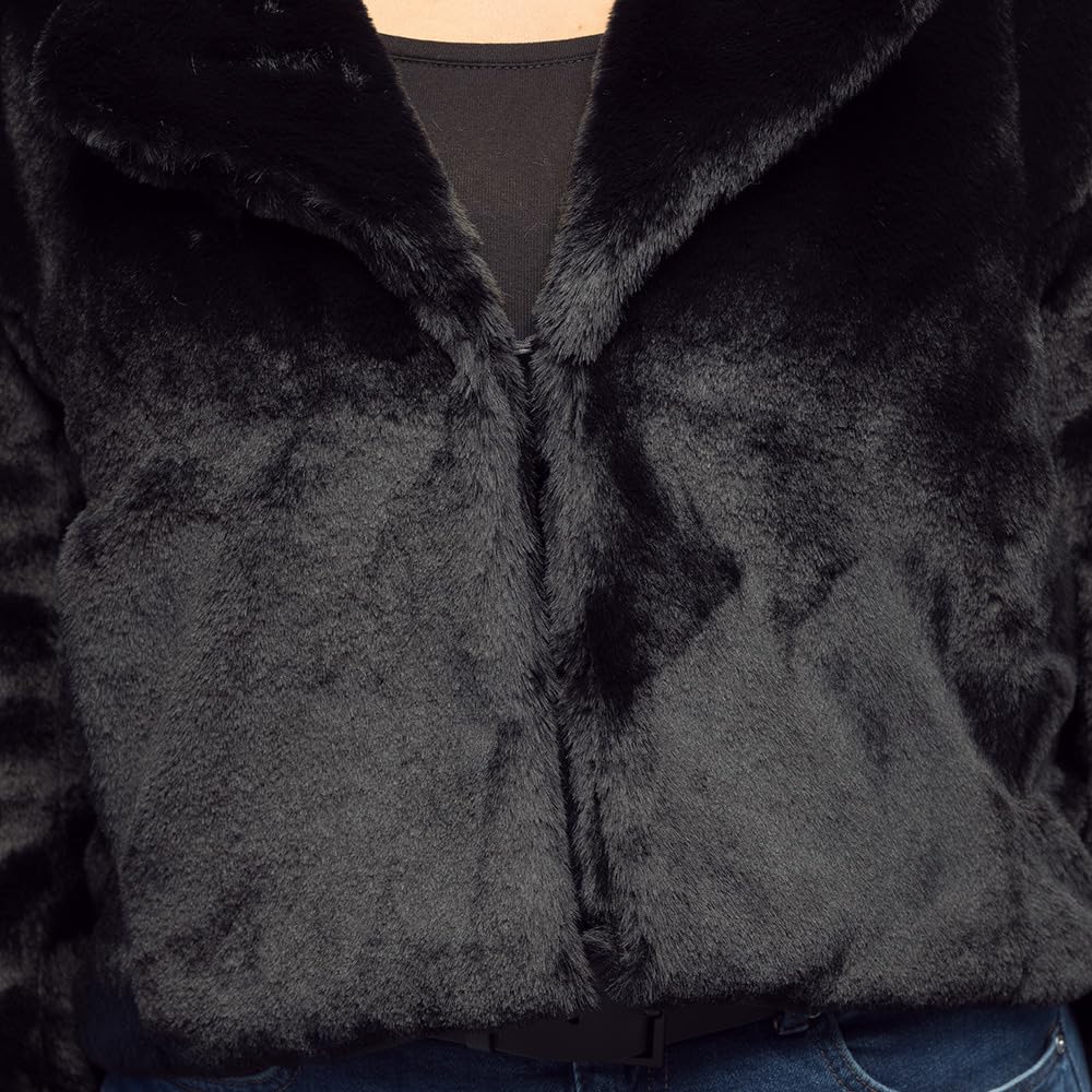 boland-costumes-fluffy-rave-felljacke-schwarz-m-l-kunstfell-kurz image 4