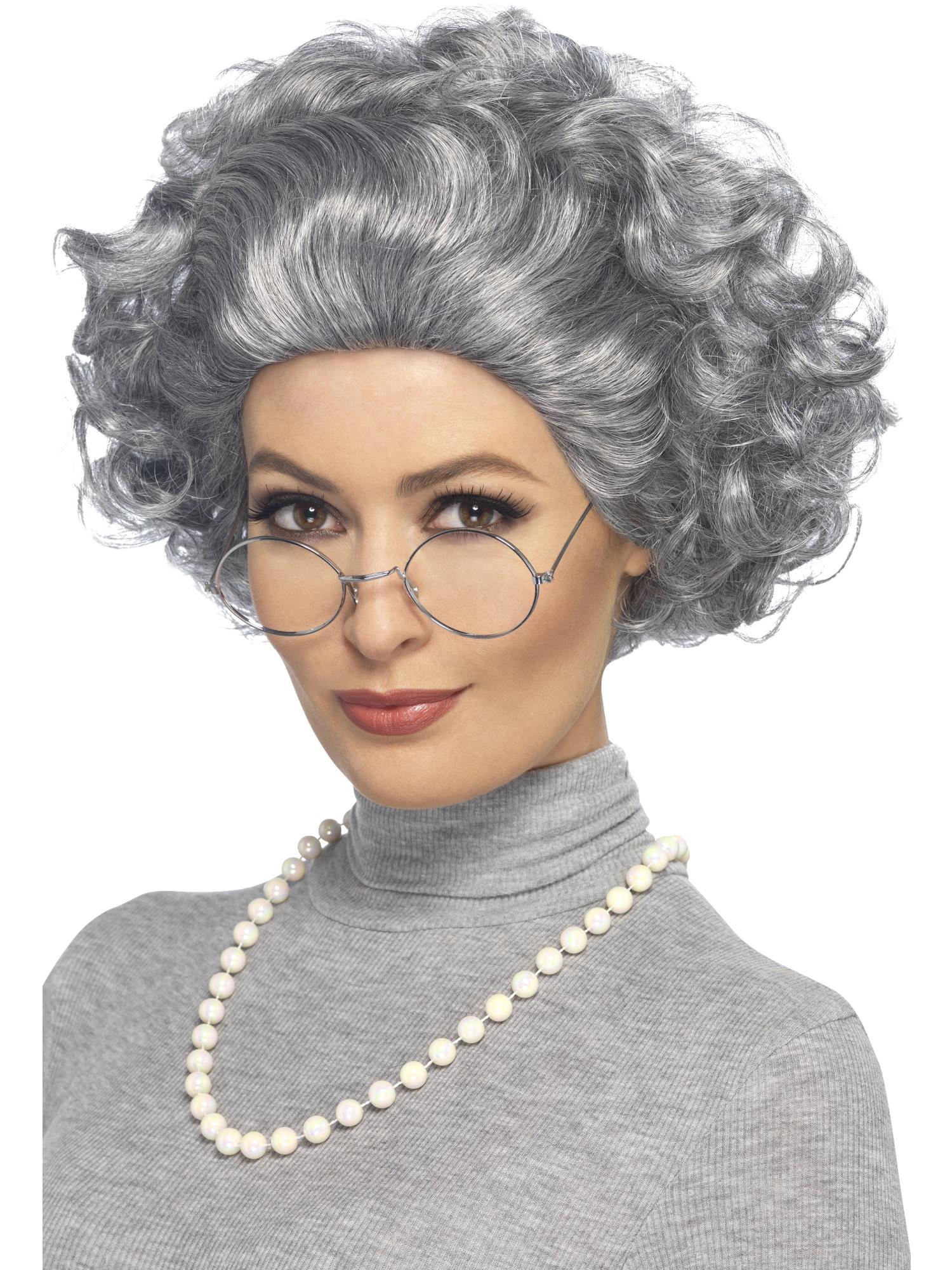 smiffys-fever-granny-kit-oma-kost-m-grau-per-cke-brille-kette image 1