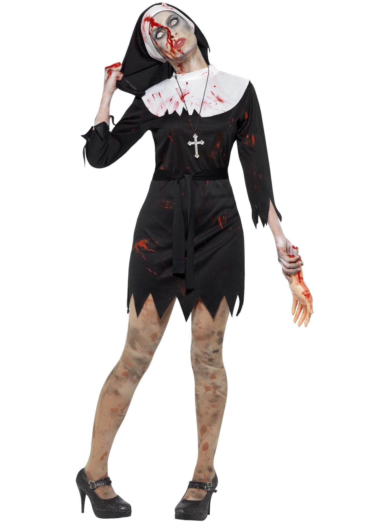smiffys-fever-zombie-sister-nonnen-kost-m-schwarz-m image 1