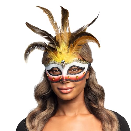 boland-masks-voodoo-zauberer-augenmaske-federn-schwarz image 5