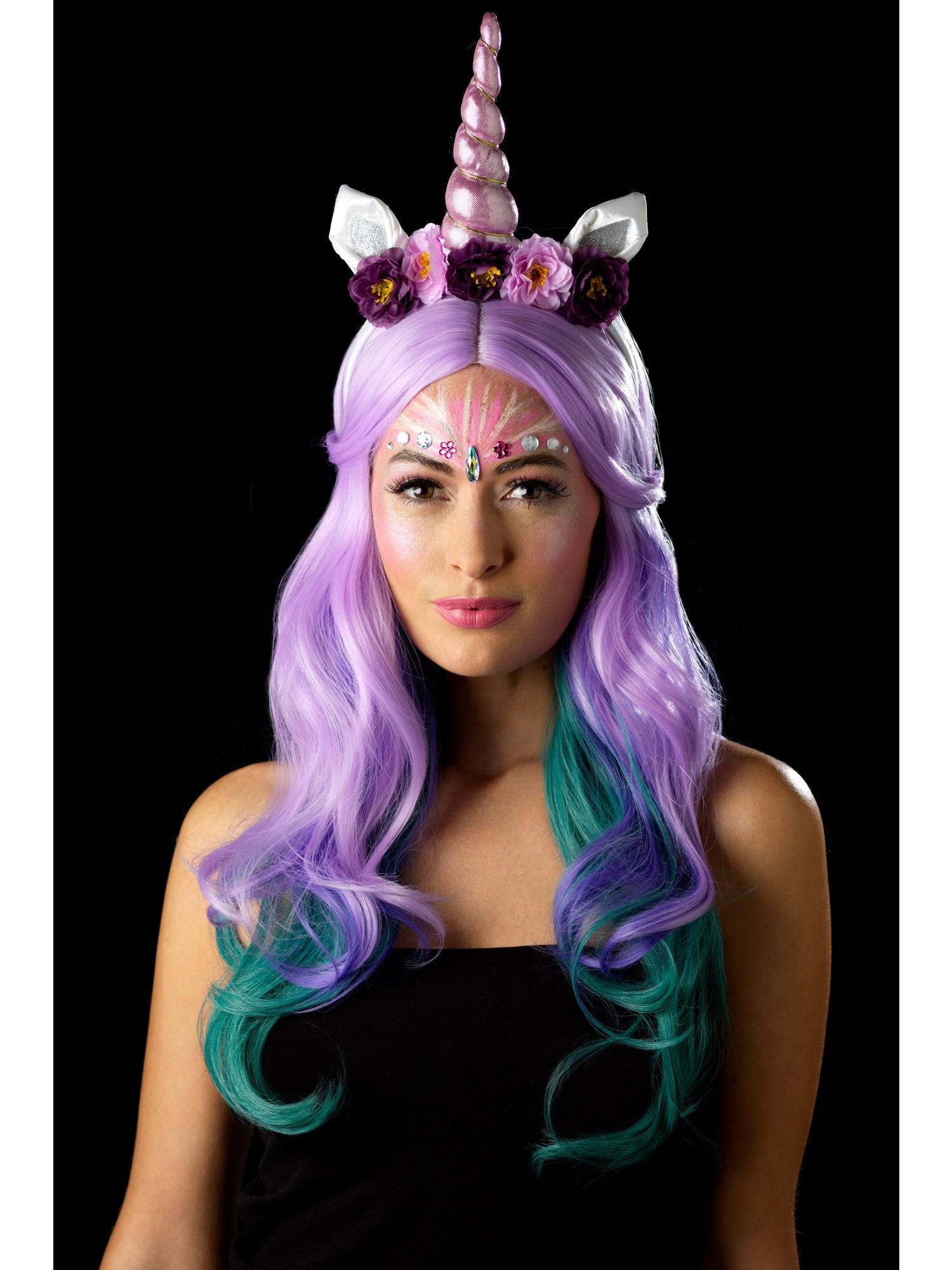 smiffys-fever-einhorn-schminkset-aqua-glitzer-steine image 6