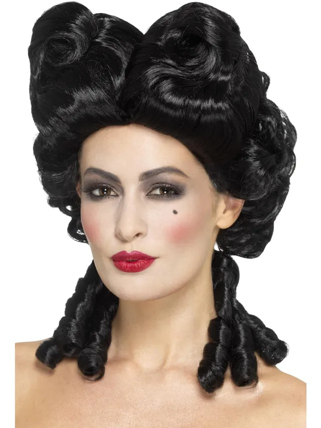 smiffys-fever-gothic-barock-per-cke-damen-schwarz-locken image 1