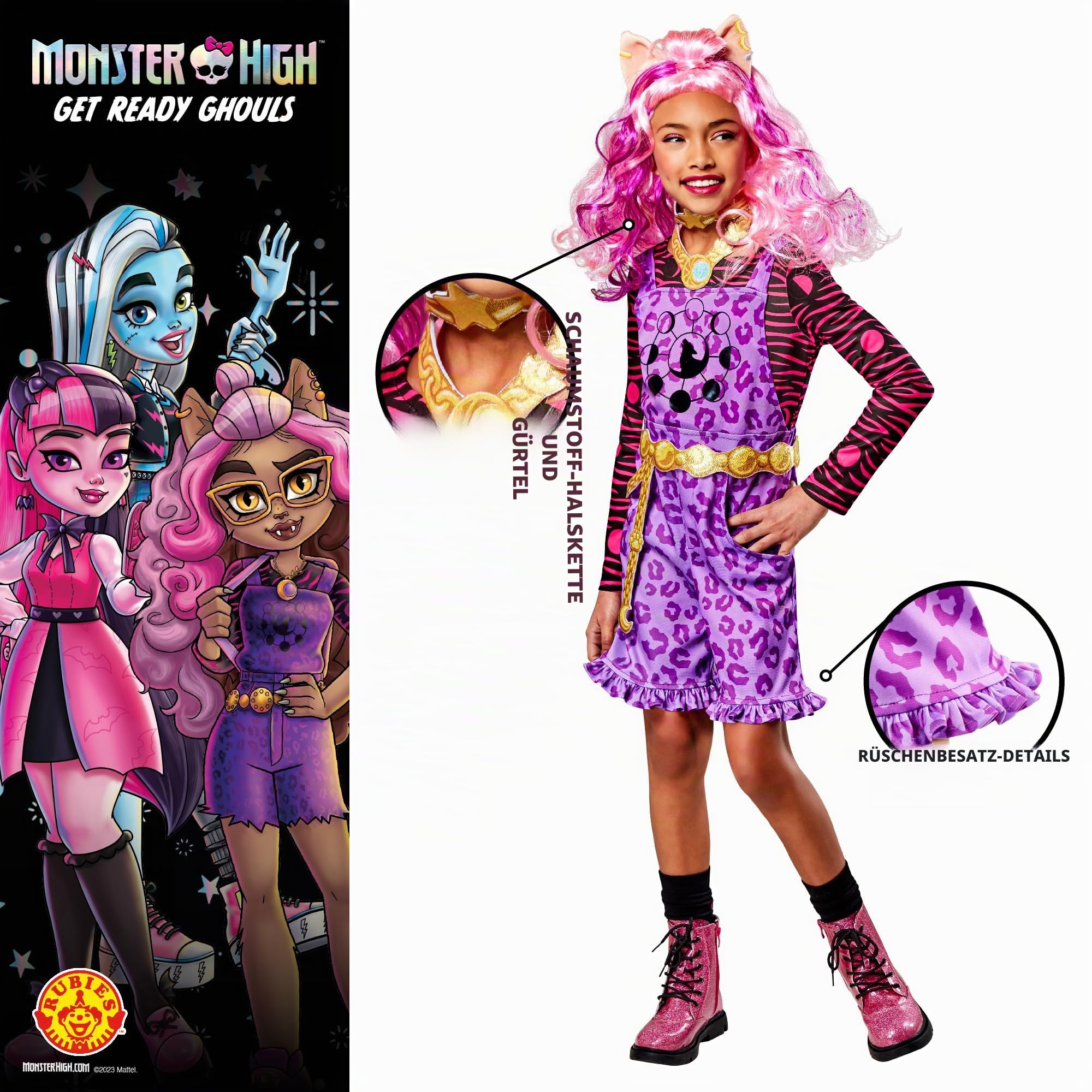 rubie-s-deluxe-monster-high-clawdeen-kost-m-m-dchen-m-9-10-jumpsuit image 3