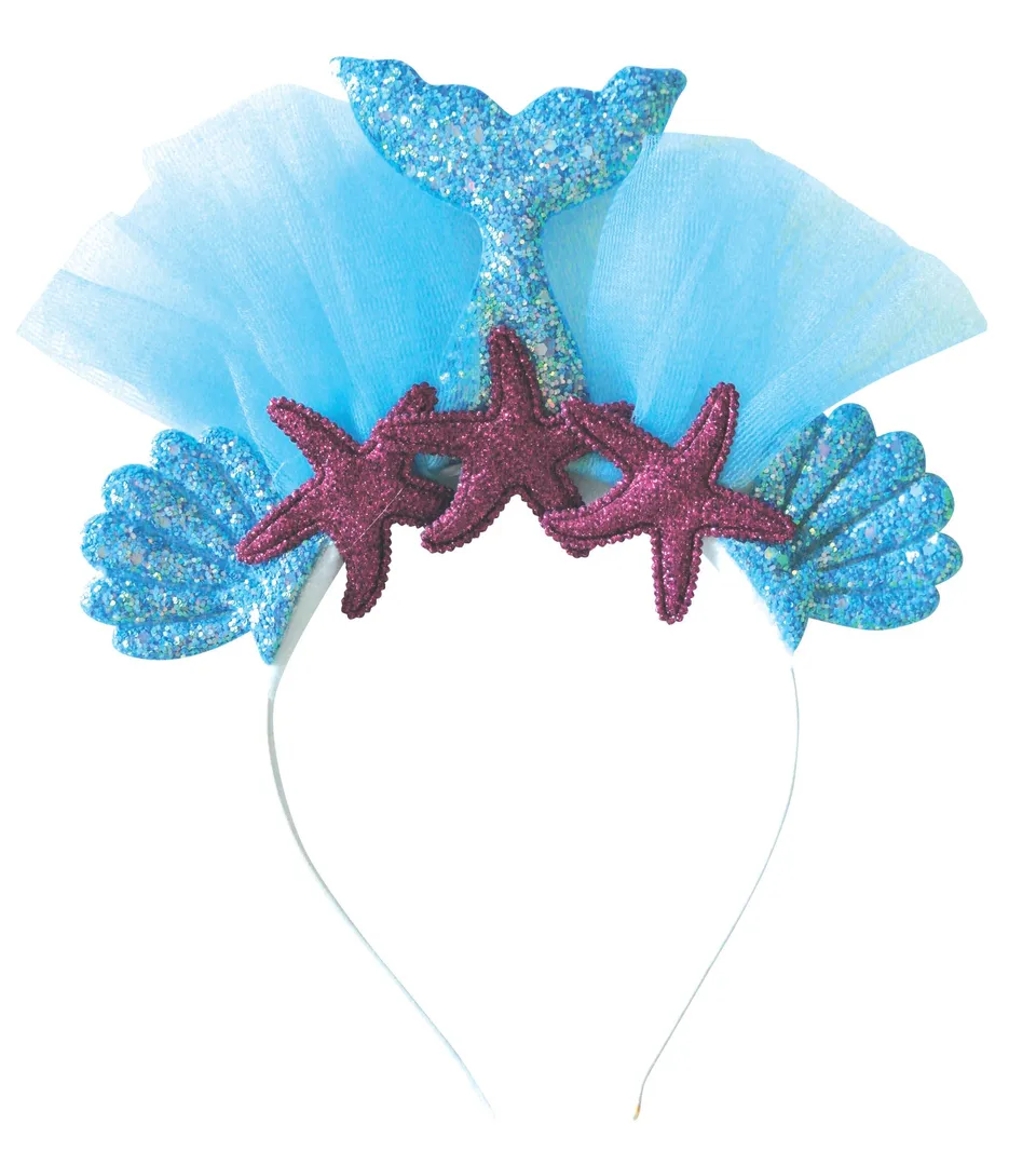 rubies-meerjungfrau-haarreif-blau-lila-muschel-glitzer image 1