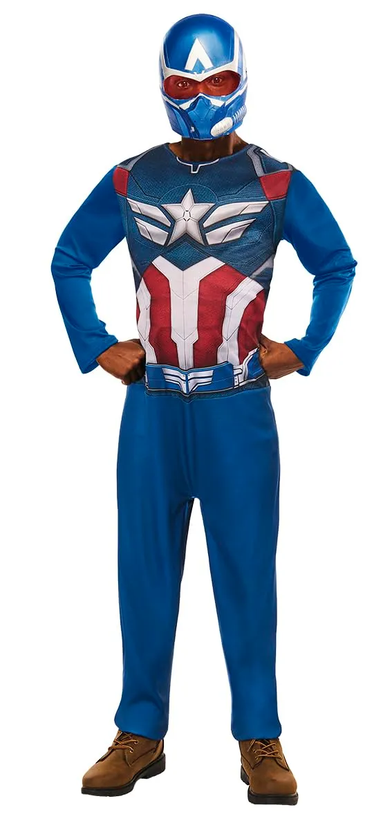 rubie-s-deluxe-captain-america-kost-m-jumpsuit-maske image 1