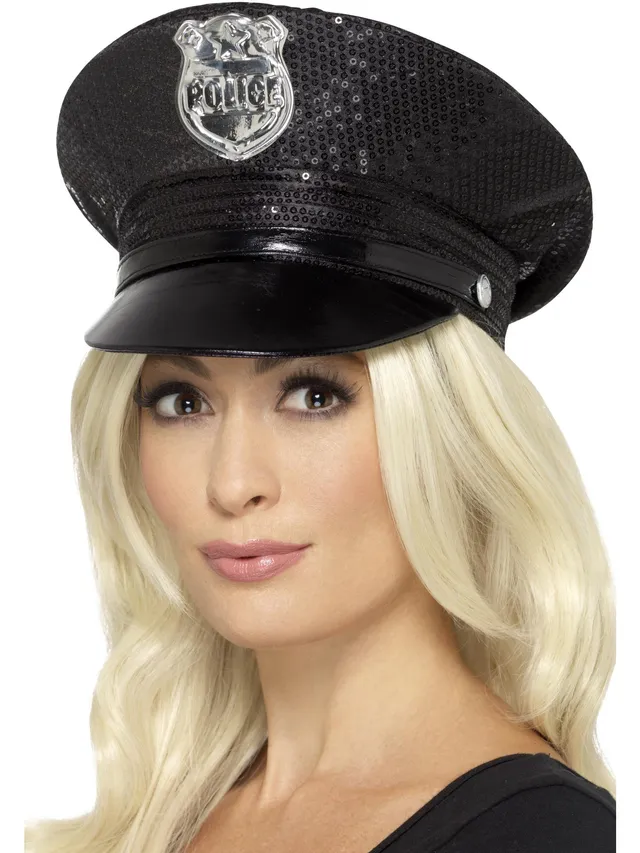 smiffys-fever-pailletten-polizei-hut-schwarz-einheitsgr-e image 1