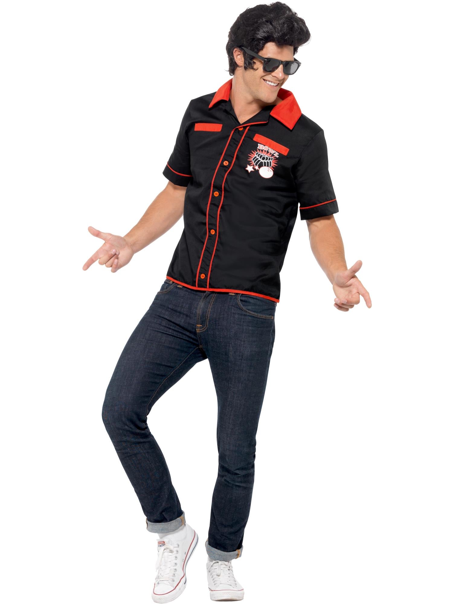 smiffys-fever-50s-bowling-shirt-herren-schwarz-gr-m image 4