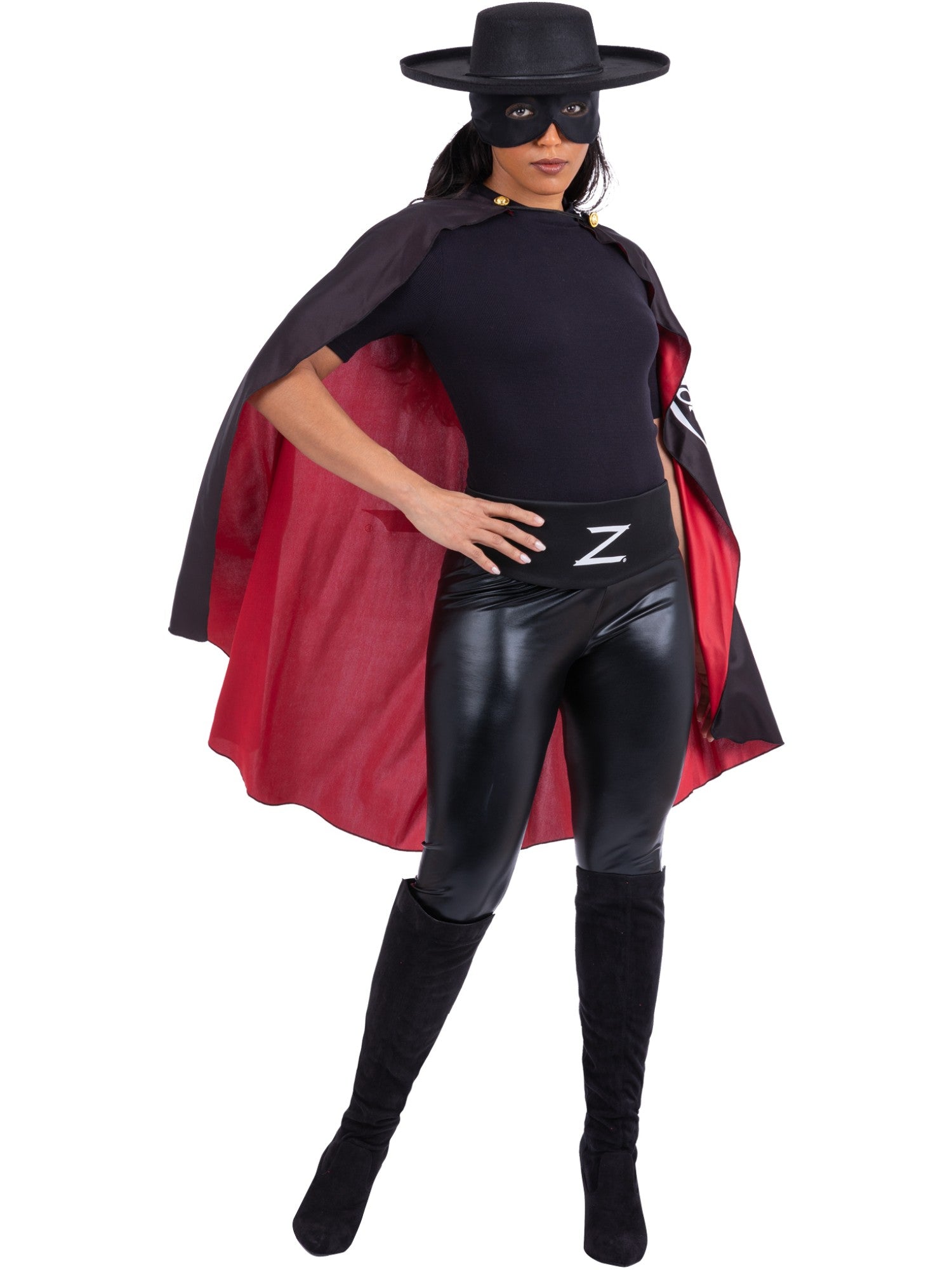 smiffys-fever-zorro-accessory-kit-kost-mset-schwarz-rot image 5