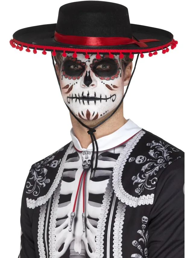 smiffys-fever-day-of-the-dead-senor-hut-schwarz-rot image 1