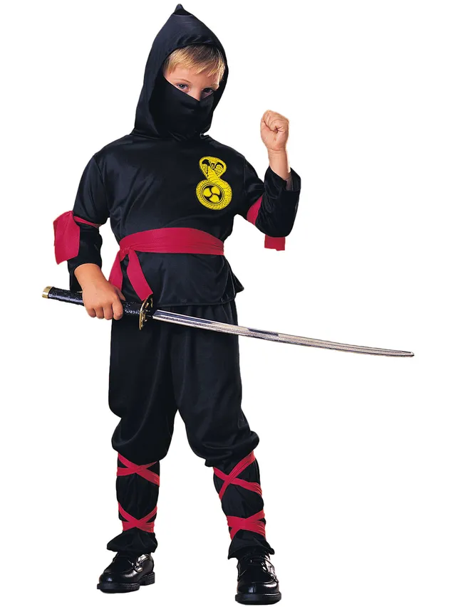 rubies-ninja-schwarz-kost-m-mit-kapuze-und-g-rtel image 1