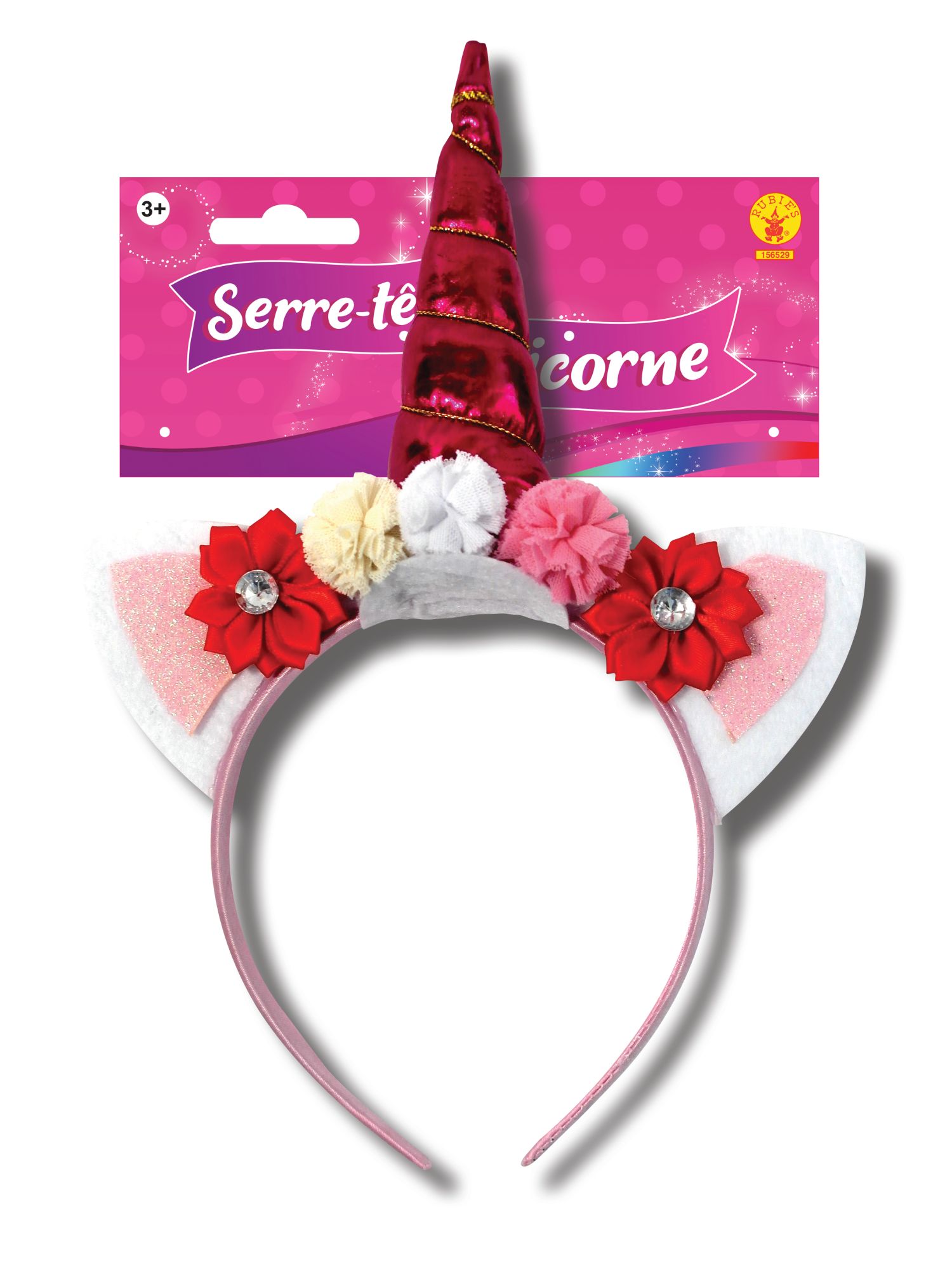 rubies-einhorn-blumen-haarreif-mit-horn-metallic image 2