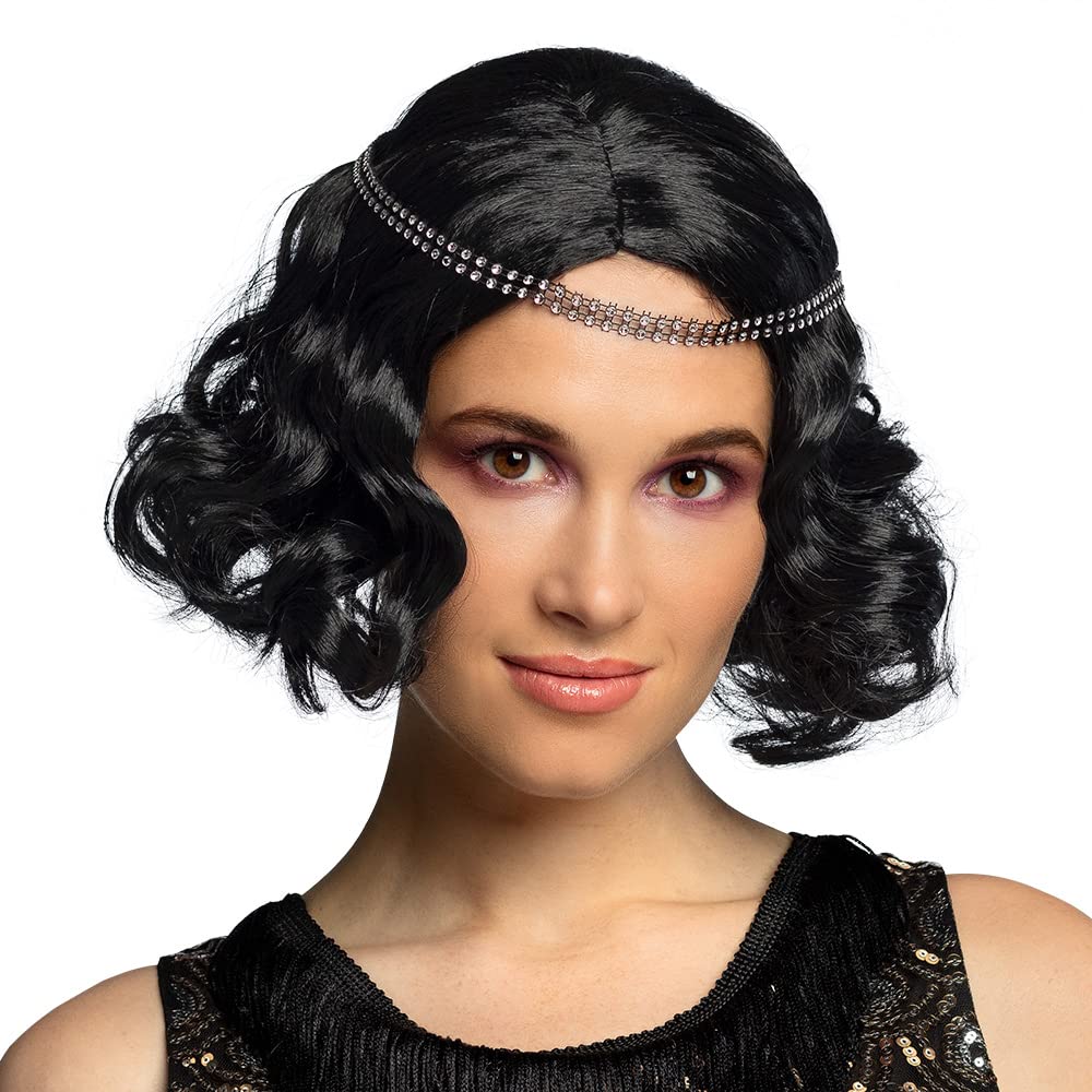 boland-wigs-per-cke-flapper-schwarz-kurz-glitzerband-damen image 1