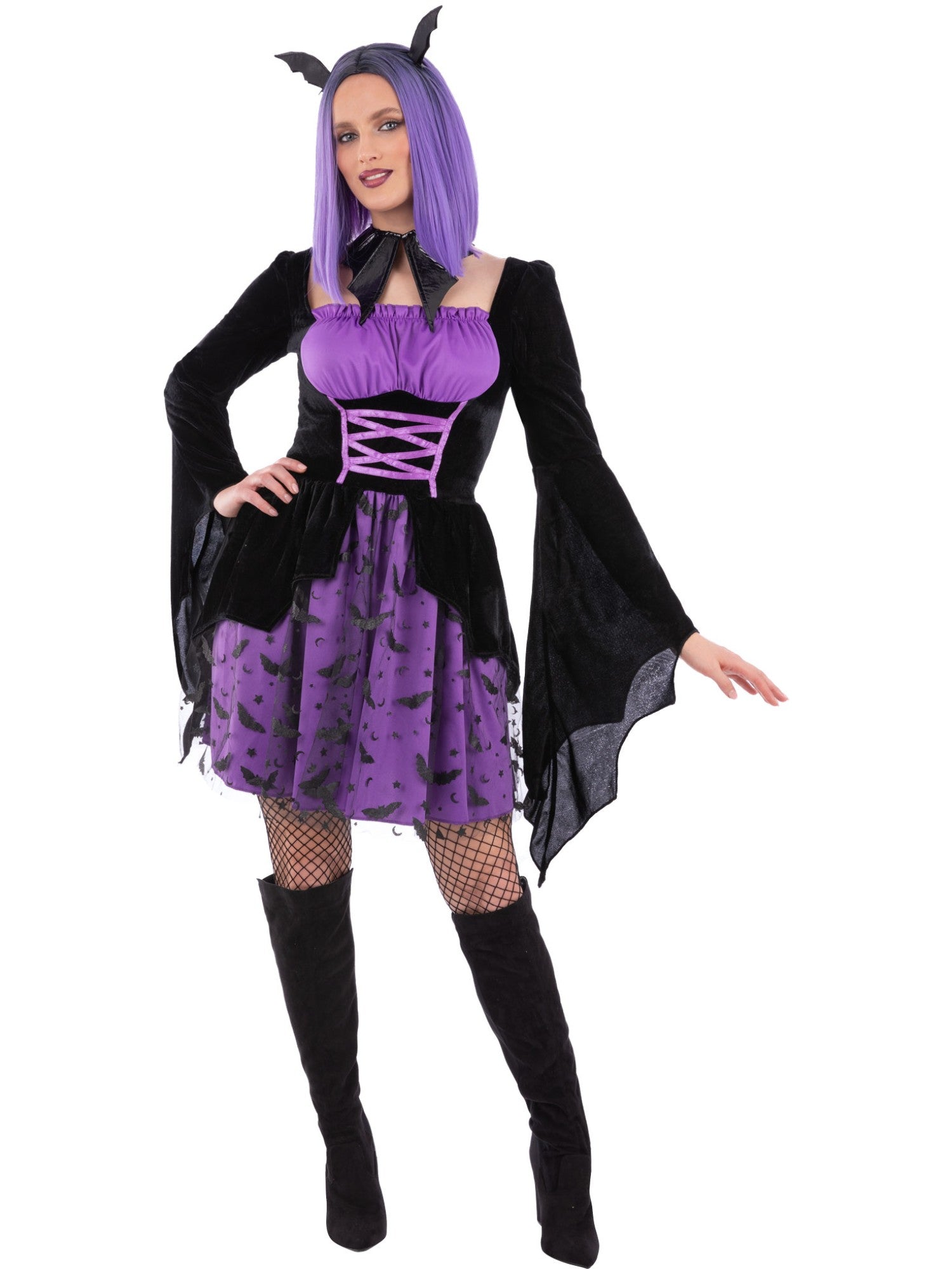 smiffys-fever-vampiress-cosplay-kost-m-damen-lila-s image 4