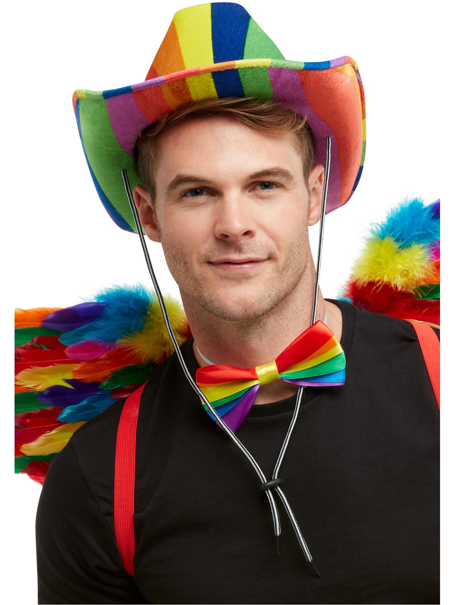 smiffys-fever-rainbow-cowboyhut-bunt-mit-kordel image 1