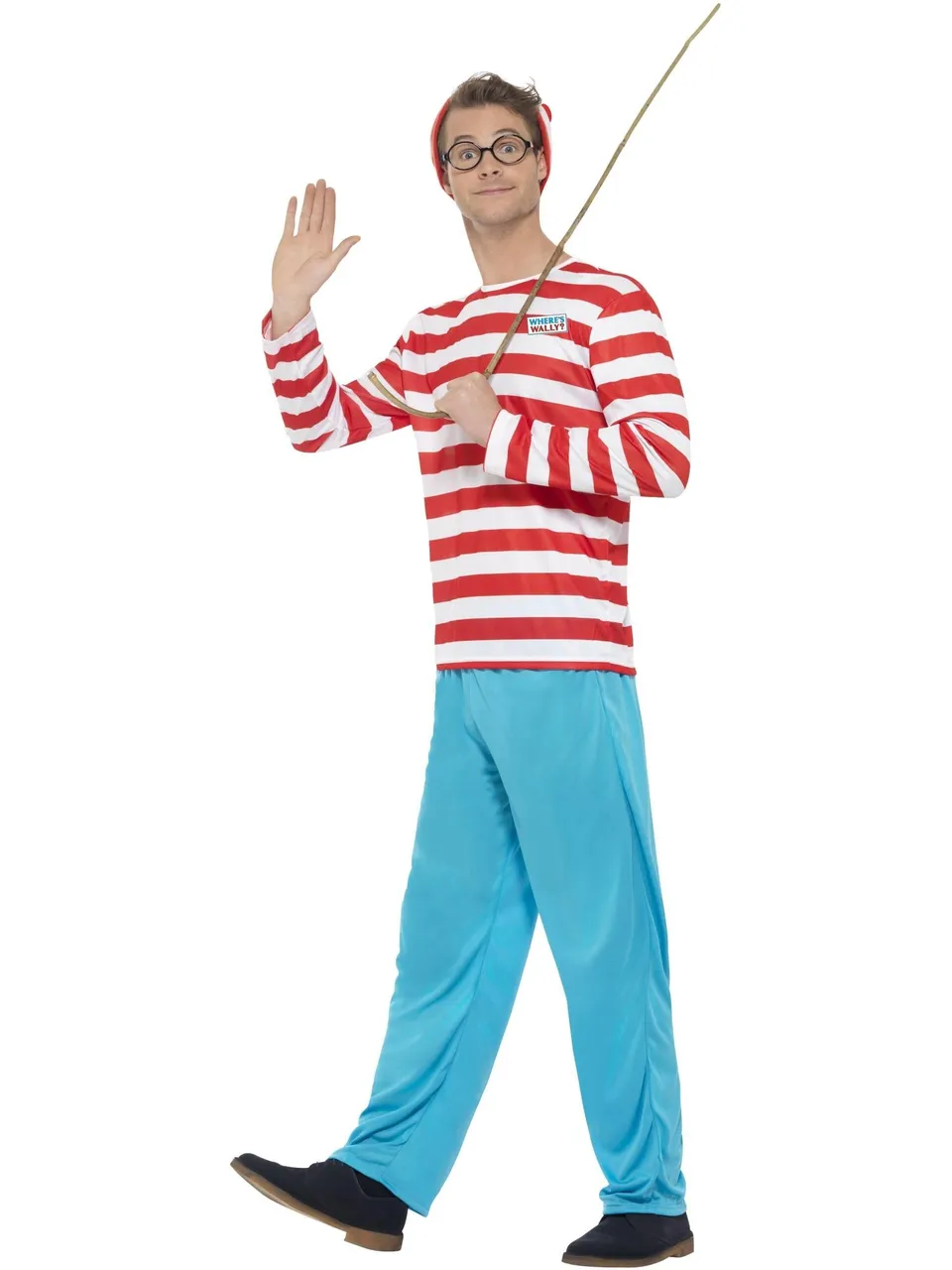 smiffys-fever-wo-ist-wally-kost-m-herren-rot-wei-s image 1