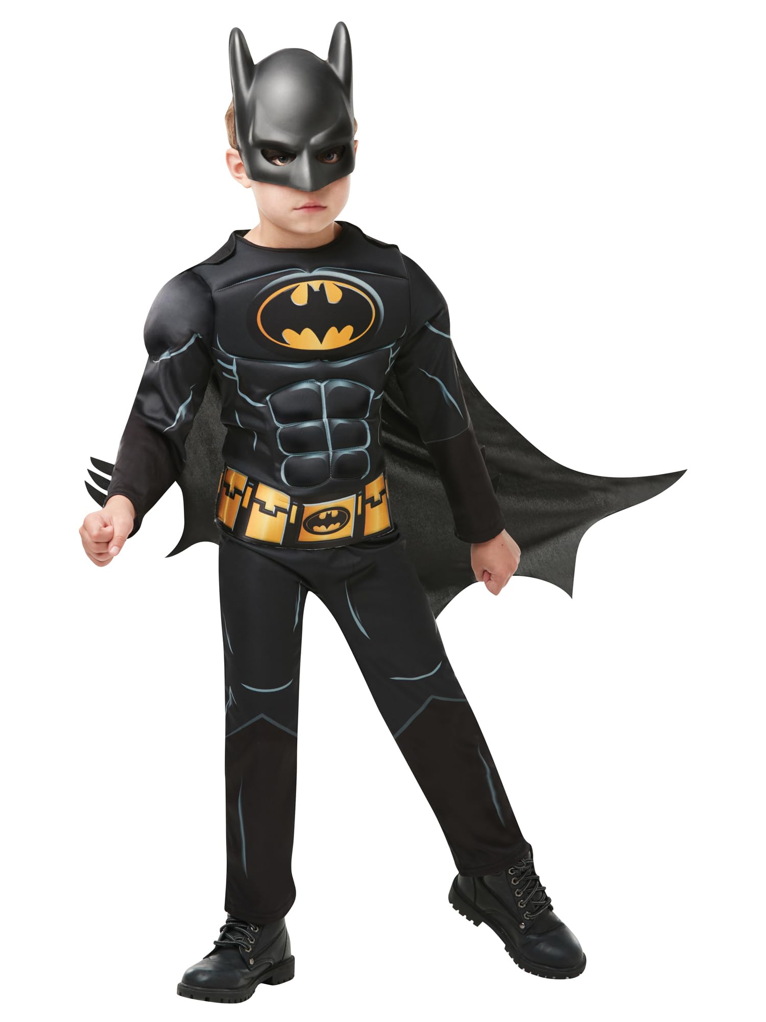rubie-s-deluxe-batman-kinderkost-m-9-10-jahre-schwarz-muskelanzug image 1