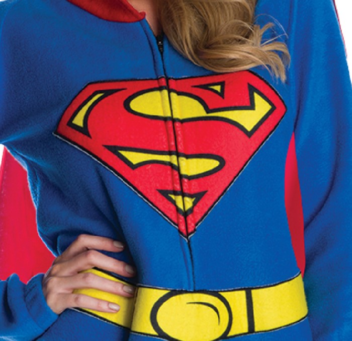 rubies-supergirl-pyjama-kost-m-fleece-mit-cape-rot image 3