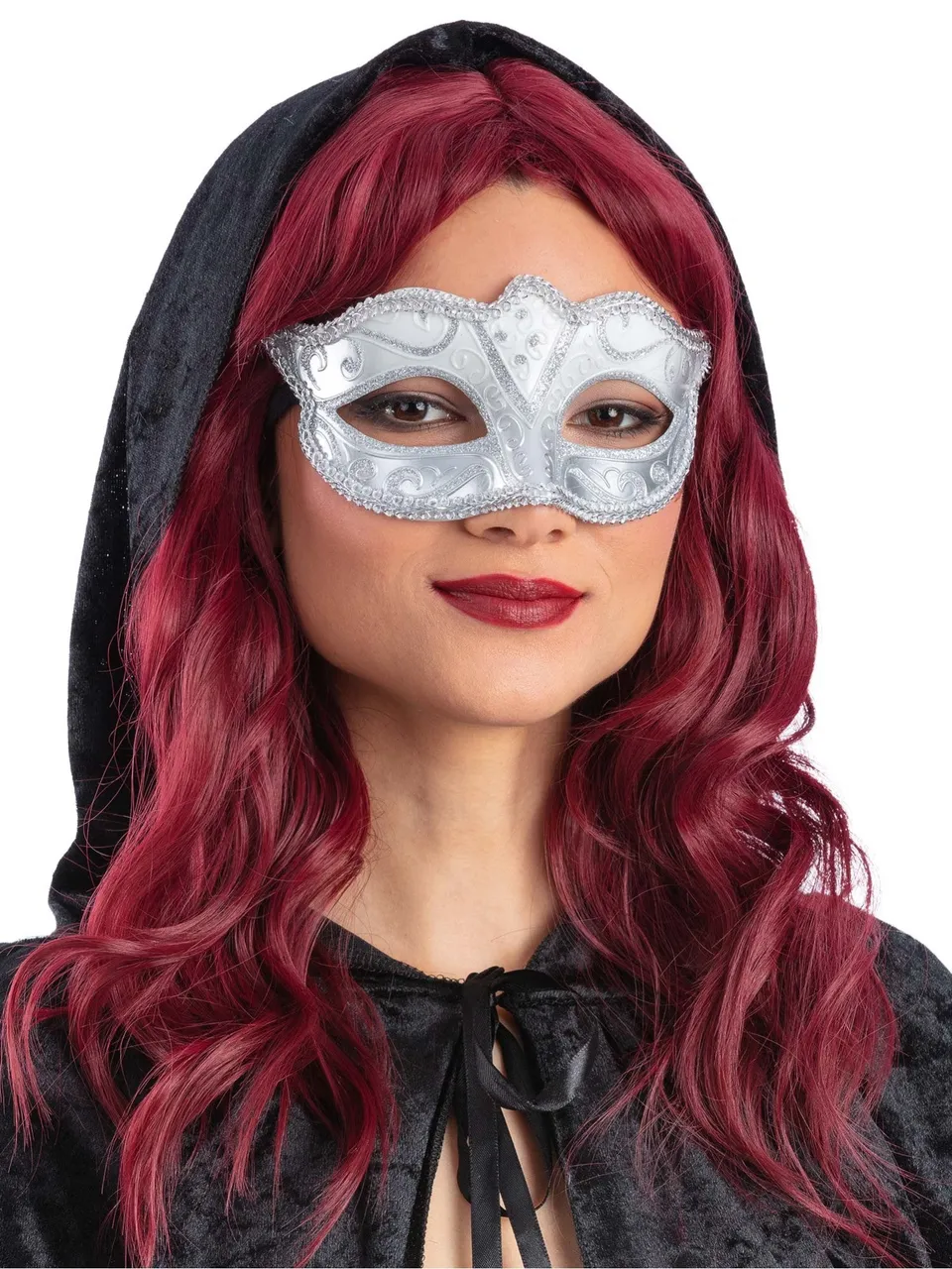 smiffys-fever-venetian-augenmaske-silber-glitzer image 1